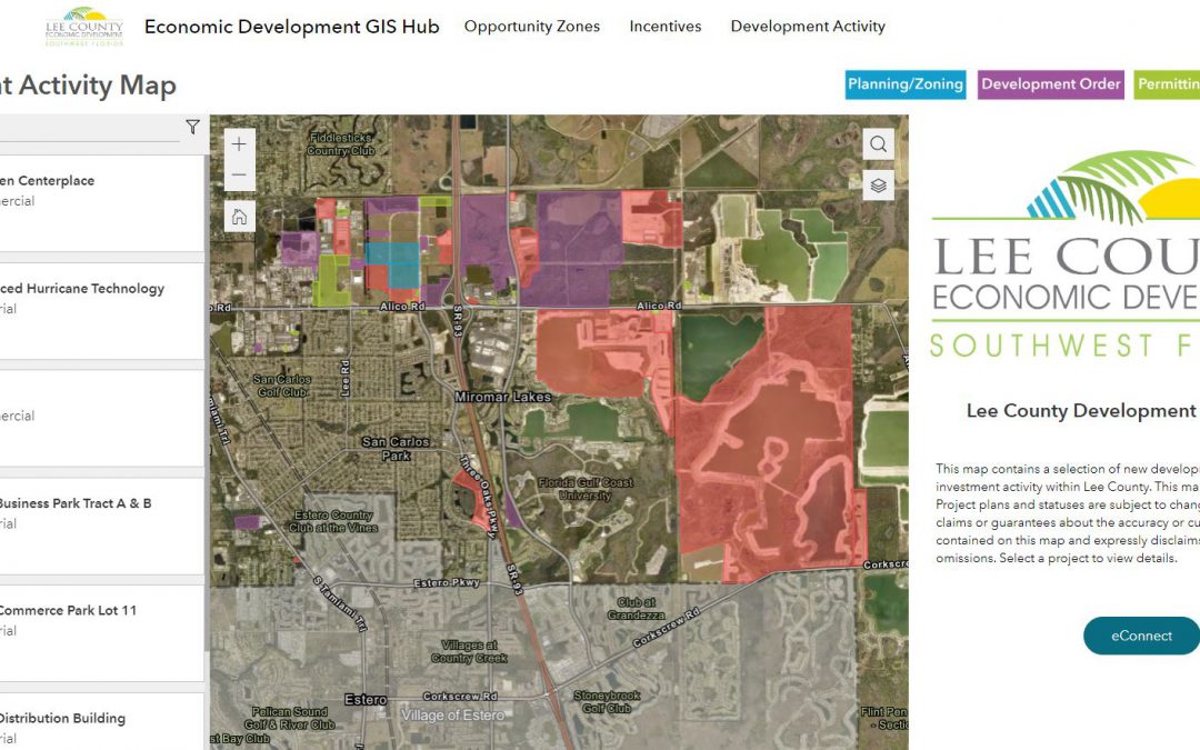 Development Activity Map from Lee County details New Construction