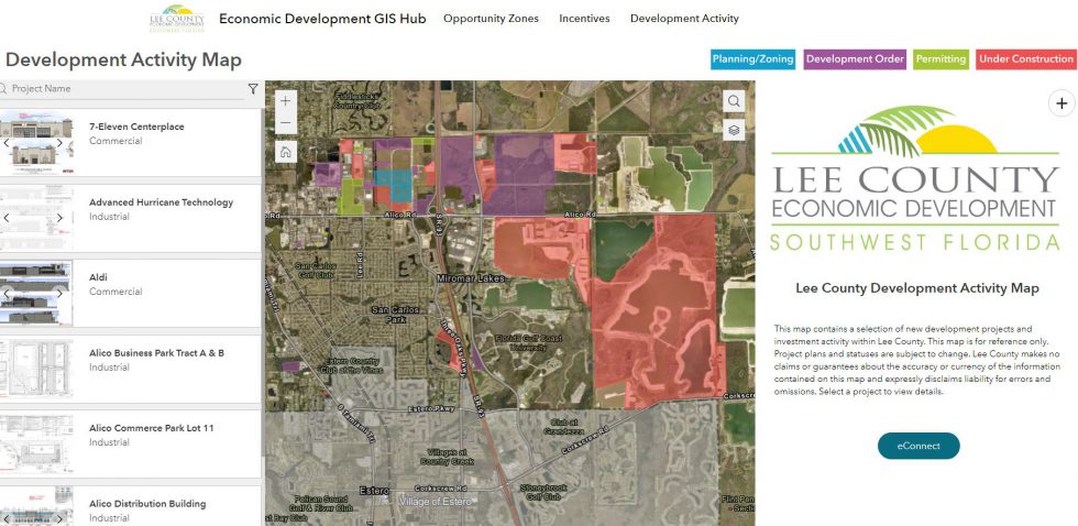 Development Activity Map from Lee County details New Construction ...