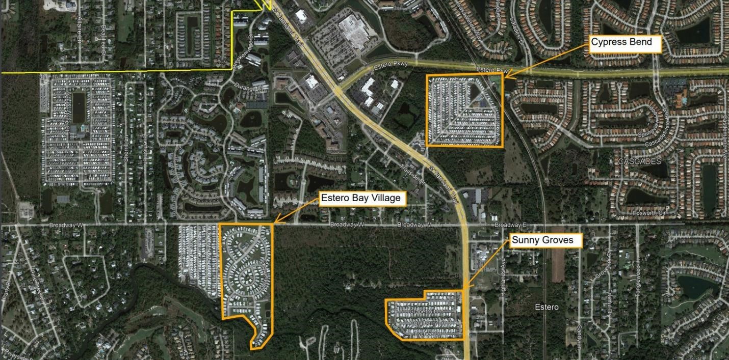 map of communities on septic systems