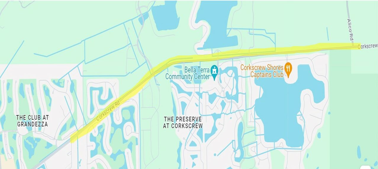 Corkscrew Road Bella Terra Firehouse Lane to Alico