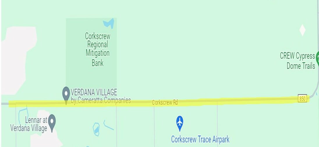Corkscrew Road Verdana Firehouse Lane to Alico
