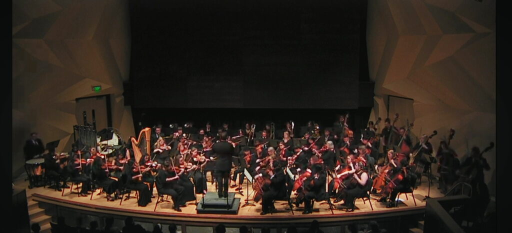 Symphony playing screenshot from livestream lightened