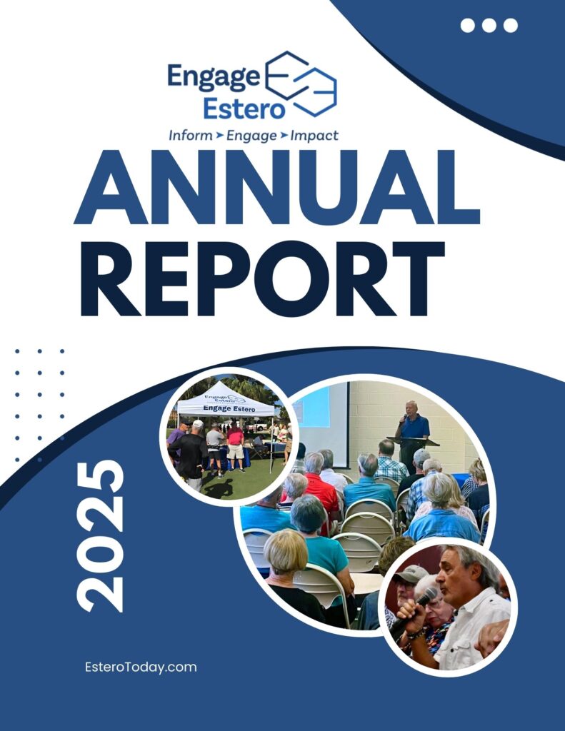 2025 Annual Report Cover 2025 Engage Estero Annual Report Cover