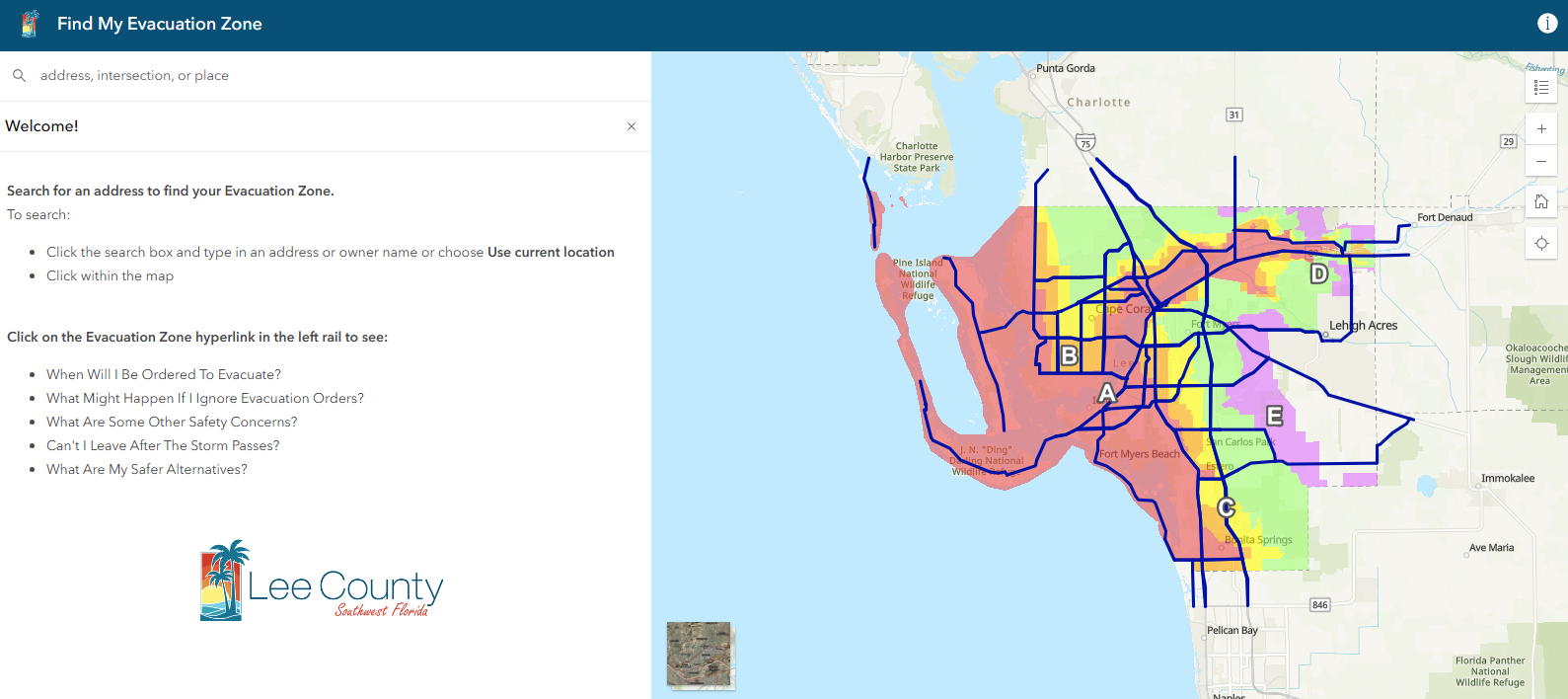 evac zone Evacuation Zone Map