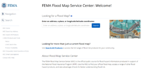 FEMA Flood map page