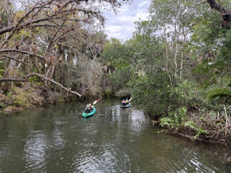 Kayaking on river