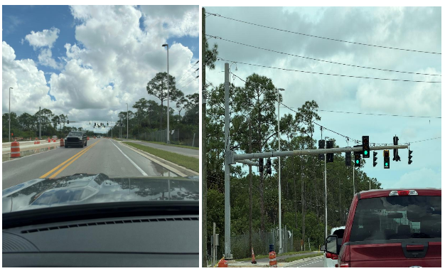lights on Corkscrew Road